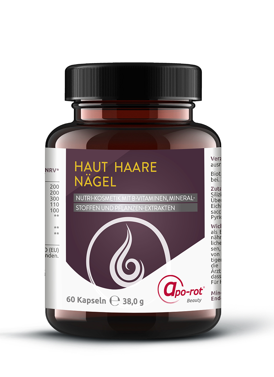 apo-rot Haut Haare Nägel
